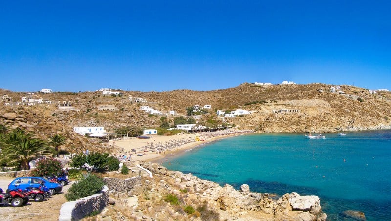 Paradise beach on Mykonos island, Greece