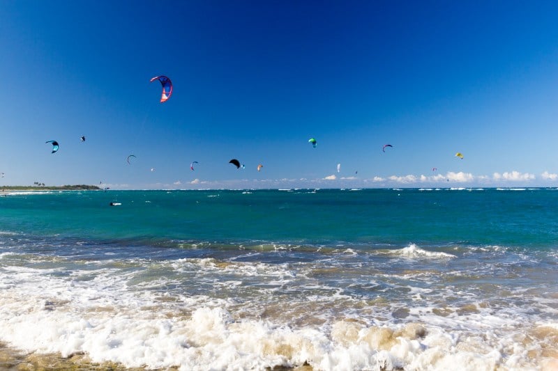 Kitesurfing in Kite Beach, Cabarete, Dominican Republic