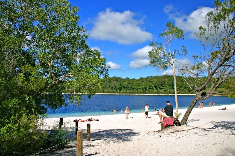 Small Crowd on Lake Mckenzie, Fraser Island, Australia