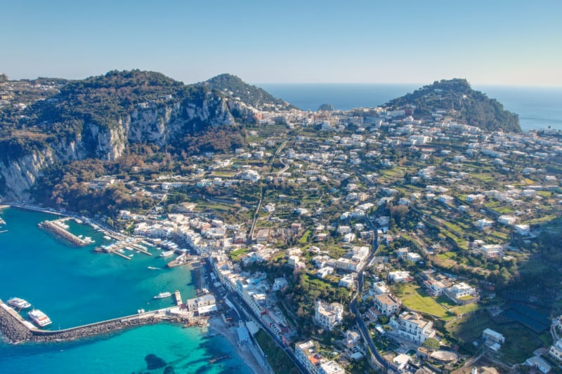 Aerial View of the Island of Capri