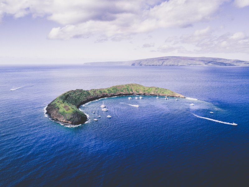 Molokini Crater Aerial View