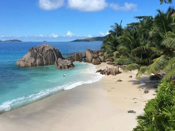 View of Anse Source d’Argent beach in Seychelles